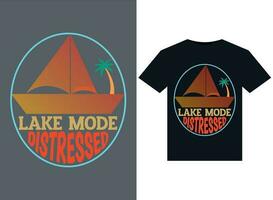 Lake Mode Distressed illustrations for print-ready T-Shirts design vector