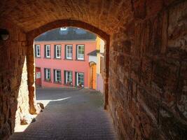 The small city of Saarburg at the saar river in germany photo