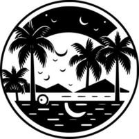 verano, negro y blanco vector ilustración