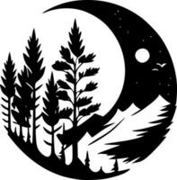 Nature - Black and White Isolated Icon - Vector illustration