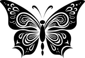 Butterflies, Black and White Vector illustration