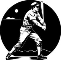 béisbol - negro y blanco aislado icono - vector ilustración