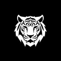 Tigre - negro y blanco aislado icono - vector ilustración