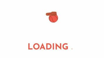 Dribbling loader animation. Streetball game. Hand touching ball. Basket drills. Flash message 4K video footage. Isolated color loading animation with alpha channel transparency for UI, UX web design