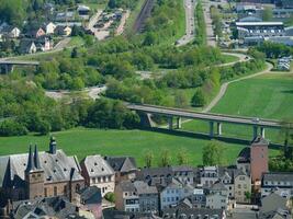 The small city of Saarburg at the saar river in germany photo