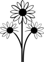 margarita, negro y blanco vector ilustración
