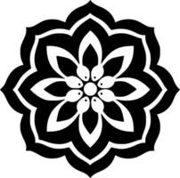 mandala - negro y blanco aislado icono - vector ilustración