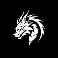 Dragon, Black and White Vector illustration