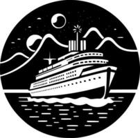 crucero - negro y blanco aislado icono - vector ilustración