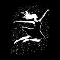 Dance, Black and White Vector illustration