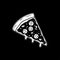 Pizza, Black and White Vector illustration