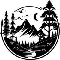 Nature, Black and White Vector illustration