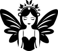 Fairy, Black and White Vector illustration