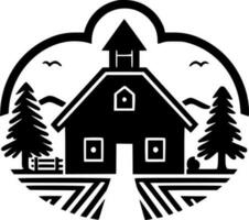 Farm - Black and White Isolated Icon - Vector illustration