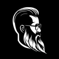 Beard, Black and White Vector illustration