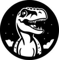 dinosaurio - negro y blanco aislado icono - vector ilustración