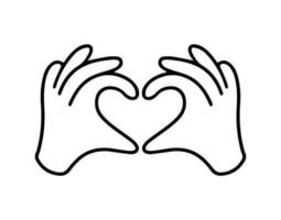 Hands making or formatting a heart symbol icon. I love you heart sign. vector