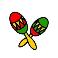 Maracas icon. Vector illustration of blue and red maraca and instrument sign.