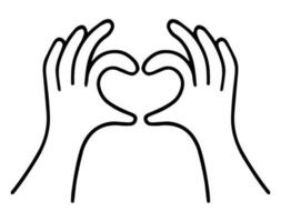 Hands making or formatting a heart symbol icon. I love you heart sign. vector