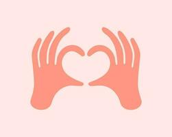 Hands making or formatting a heart symbol icon. I love you heart sign. vector