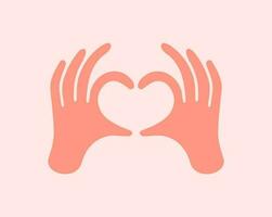 Hands making or formatting a heart symbol icon. I love you heart sign. vector