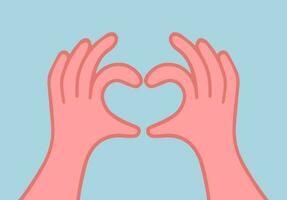Hands making or formatting a heart symbol icon. I love you heart sign. vector