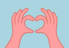 Hands making or formatting a heart symbol icon. I love you heart sign. vector