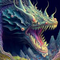 hyper detailed Psychedelic villainous animalcule photo