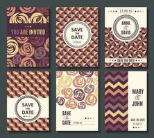 Set of vector card templates invitation.