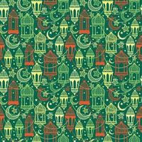 Seamless pattern of Ramadan Kareem lanterns. Happy Ramadan background celebration. vector