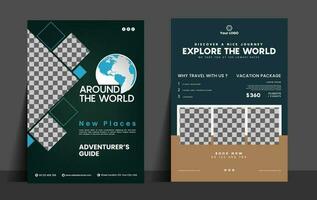 Travel tour flyer design template free vector