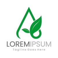 Initial Letter A with Green Leaf For Food, Natural, Vegetarian, Fertilizer, Agriculture Logo Design vector