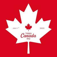 Happy Canada Day 2023 Background With A Red Maple Leaf In The Middle. Minimalist Concept for Greeting Card, Banner, Decoration, Cover. Vector Illustration