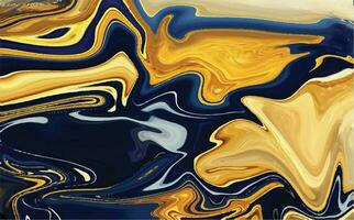 Luxury abstract fluid art ink blur background classic blue gold liquid acrylic epoxy premium vector