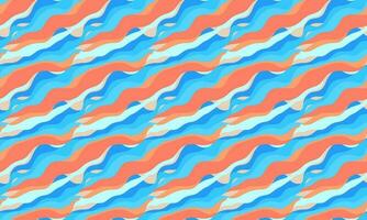 Blue Orange Seamless Wave Pattern vector