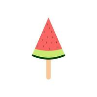 watermelon ice cream stick flat design vector illustration