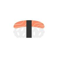 salmon sushi flat design vector illustration. Template for Japanese food cafe, japanese restaurant vector comic style.