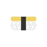 tamago sushi flat design vector illustration. Template for Japanese food cafe, japanese restaurant vector comic style.