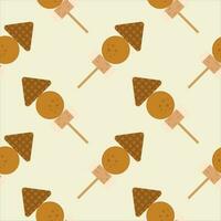 oden or odeng seamless pattern vector illustration