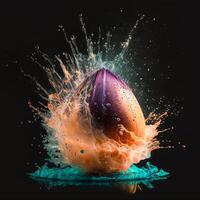 Colorful a water balloon bursting photo