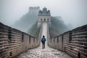 el genial pared de China ai generativo foto