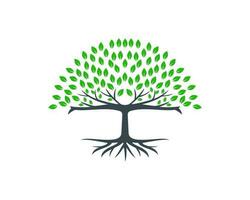 raíz de el árbol logo vector ilustración. grande árbol logo diseño inspiración aislado en blanco antecedentes. natural y ambiental icono