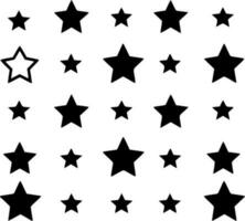 estrellas - negro y blanco aislado icono - vector ilustración