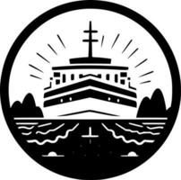 crucero - negro y blanco aislado icono - vector ilustración