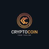 Symbol of crypto Crypto Currency Logo Template with C Letter Crypto Currency Logo vector icon.