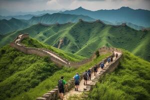 el genial pared de China ai generativo foto