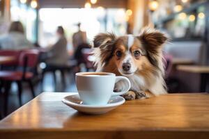 dog in real life, happy moment with pet photo