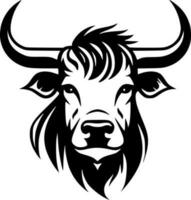 Highland Cow, Black and White Vector illustration