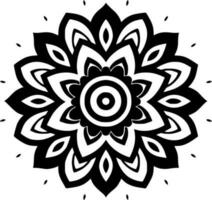 Mandala, Black and White Vector illustration