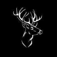 Deer, Black and White Vector illustration